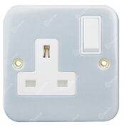 RR 13A 1 Gang Metal Clad Single Switched Socket Outlet-W3001-MC