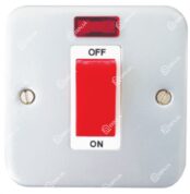 RR 45A 1 Gang Metal Clad D.P Switch with Neon W1015-MC