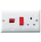 RR 45A D.P Cooker Switch With 13A Switched Socket W1017