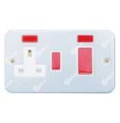 RR 45A D.P Cooker Switch With Neon 13A Switched Socket W1018-MC