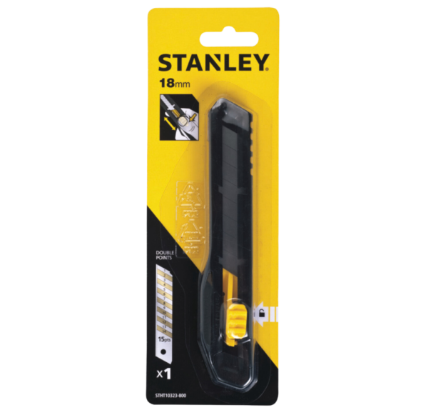 Stanley All Plastic 18mm Snap Off Knife, STHT10323-800
