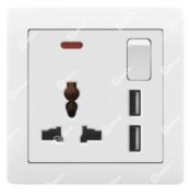 V.Max Single MF Socket with 2 USB V1-036