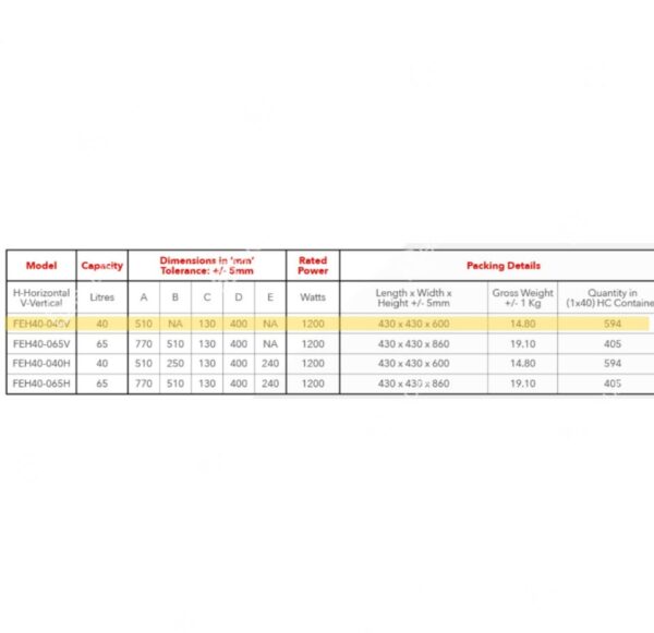 Everhot 30L Vertical Excel Water Heater FEH-40-040V (1)