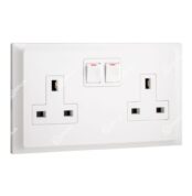 LEGRAND 617646 BELANKO SWITCH SOCKETS 2GANG 3PIN 13A BIG ROCKER white