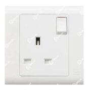 MK Essentials MV2757WHI 13A 1G Single Pole Switched Socket – White