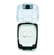 MK MASTERSEAL COMPACT 86402 GREY 10A 2 GANG 2 WAY SWITCH IP66