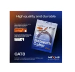 Nexus CAT8 SFTP Ethernet Cable(2m) Full Copper, High-Speed 40Gbps, 2000MHZ, RJ45 Bralded and Shielded Patch Card