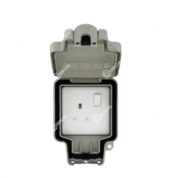 Topex Litex Impact Weatherproof 13A 1 Gang Socket XIMSSIG13IP66-GY