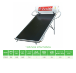 Zenith Solar Water Heater 200L ZT200S
